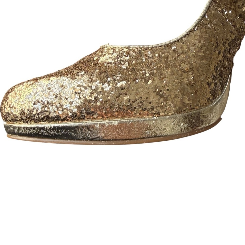 Nine West Rocha Gold Glitter Cushioned Pumps Women’s Size 9 Stiletto Heels Glam - Picture 9 of 16